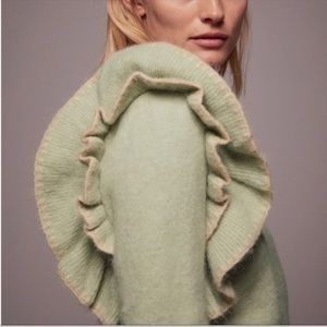 Zara Blogger’s Favorite Green Ruffled Knit Sweater